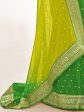 Saree Mall Green & Yellow Ethnic Motifs Embroidered Silk Blend Mangalagiri Sarees Online Sale