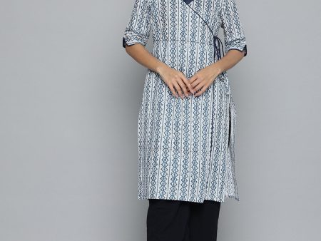 HERE&NOW Printed Wrap Designed Layered Kurta Online