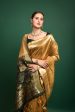 Vishnu Weaves Women s Yellow Tussar Silk Zari Woven Saree with Blouse Online