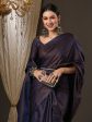 Saree Mall Navy Blue & Gold-Toned Woven Design Zari Silk Blend Banarasi Sarees For Discount