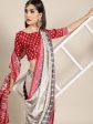 Saree Mall Geometric Silk Blend Saree with Printed border Sale