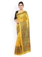 Saree Mall Yellow Art Silk Madhubani Print Saree For Discount