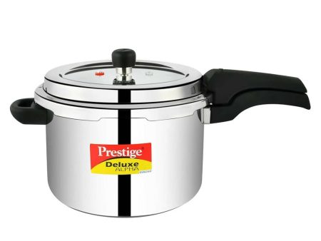 Prestige 6.5 Litres Deluxe Alpha Svachh Induction Base Outer Lid Stainless Steel Pressure Cooker Online now