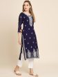 HERE&NOW Ethnic Motifs Embroidered Georgette Kurta Hot on Sale