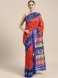 Saree Mall Red & Blue Printed Bhagalpuri Saree Online now