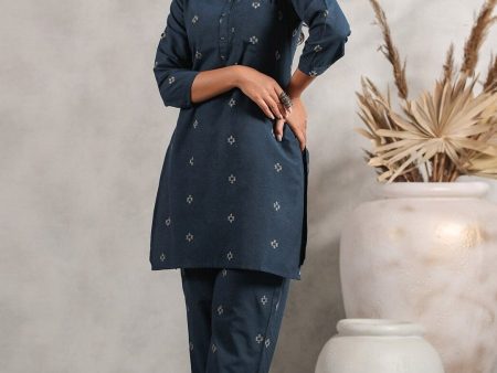 Anubhutee Ethnic Motifs Printed Shirt Collar Kurta with Trousers Fashion