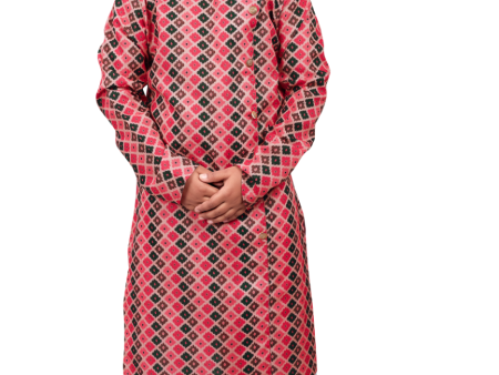 DEIANA S Casual Designer Kurta Pyjama Set For Boys And kids (Pink With Black) For Sale