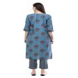 Lagi Women s Turquoise Blue Printed Straight Kurta & Pant (MC39A) Online