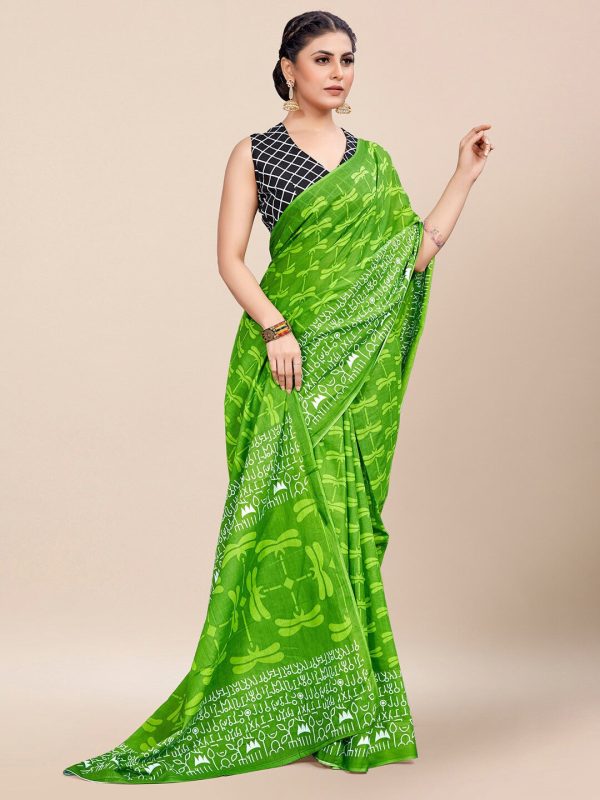 Saree Mall Abstract Printed Pure Cotton Bagh Sarees Fashion