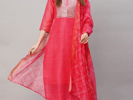 Kalini Ethnic Motifs Embroidered Regular Sequinned Kurta With Trousers & Dupatta Online now