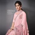 Pink Lycra Raw Silk Sequins Embroidery, Applique Work Saree - Norita Eileen Supply