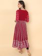 HERE&NOW Chikankari Embroidered Thread Work Georgette Anarkali Kurta Discount