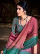 Saree Mall Mauve & Turquoise Blue Ombre Embellished Sarees Online Hot Sale