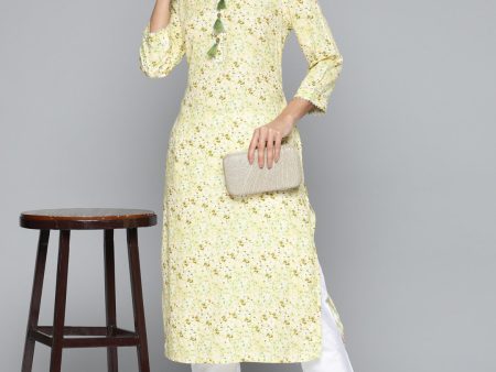 HERE&NOW Floral Printed Gotta Patti Kurta For Cheap