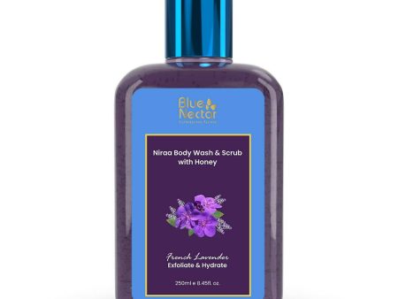 Blue Nectar Niraa Body Wash & Scrub with Honey - French Lavender For Sale