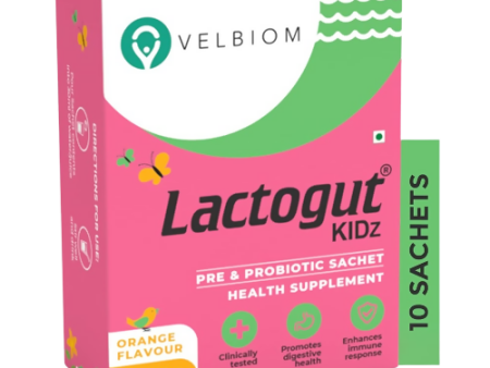 Velbiom Lactogut Kidz Probiotics Powder Sachets - Orange Flavor Sale