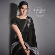 Black Lycra Raw Silk Multi-Colored Sequins Embroidery, Handwork Butta Saree - Norita Eileen For Sale