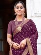 Saree Mall Purple & Gold-Toned Ethnic Motifs Printed Zari Sarees Discount