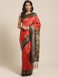 Saree Mall Red & Beige Printed Bhagalpuri Saree Cheap