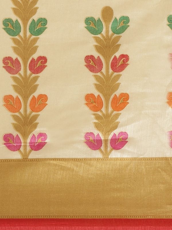 Saree Mall Beige & Cream-Coloured Printed Saree For Discount