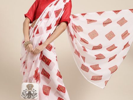 Saree Mall Bandhani Poly Chiffon Saree Online