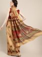 Saree Mall Saree Mall Creamy Mustard and Red Art Silk Saree Discount