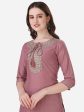 HERE&NOW Ethnic Motif Yoke Design Thread Work Kurta With Trousers Discount