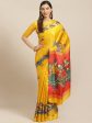 Saree Mall Mustard Yellow & Blue Printed Saree Online now