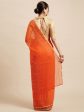 Saree Mall Orange & Gold-Toned Floral Sarees Online Hot Sale