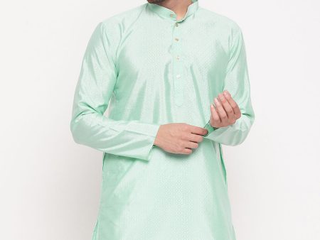 VM by Vastramay Men s Aqua Silk Blend Kurta Online