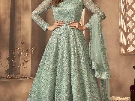 Myra Sea Green Heavy Embroidered Anarkali Suit Sale