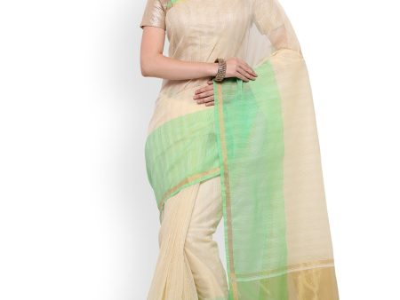 Saree Mall Cream Solid Art Silk Saree Online now