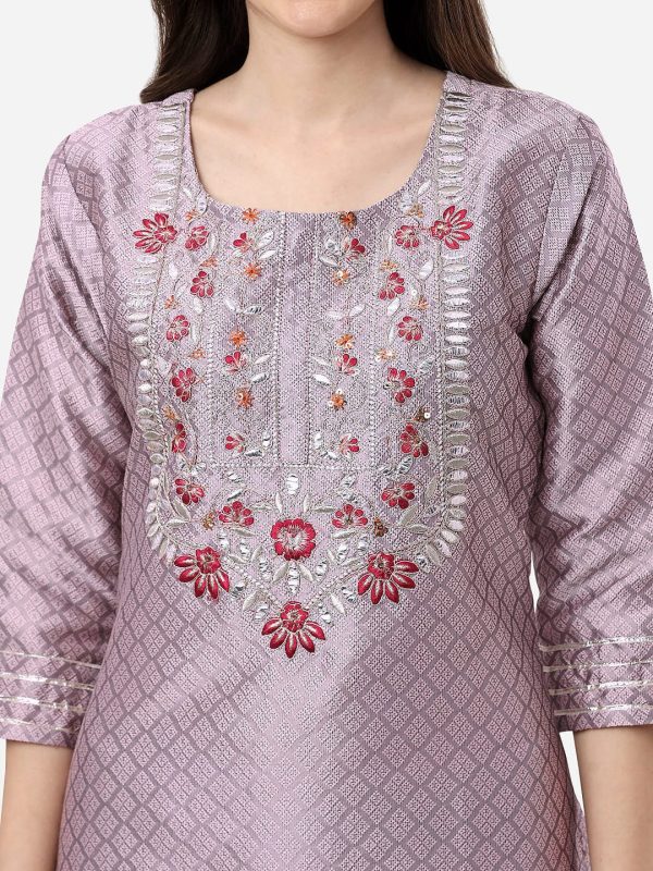 HERE&NOW Floral Embroidered Straight Regular Kurta Online Sale