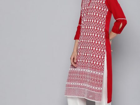 HERE&NOW Embroidered Thread Work Kurta Discount