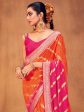 Saree Mall Striped Woven Design Zari Pure Georgette Sarees Fashion