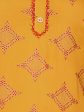 HERE&NOW Mustard Yellow & Red Ethnic Motifs Printed Kurta For Sale