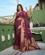 Charming Designer Deep Wine Color Organza Silk Saree With Weaving Work - Yomika Fashions Supply