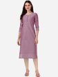 HERE&NOW Floral Embroidered Thread Work Chanderi Cotton Kurta For Discount