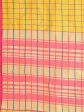 Saree Mall Mustard & Coral Checked Silk Cotton Sarees For Discount