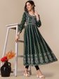 HERE&NOW Ethnic Motifs Embroidered Chikankari Georgette Anarkali Kurta Cheap