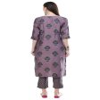 Lagi Women s Mauve Printed Straight Kurta & Pant (MC39B) Sale