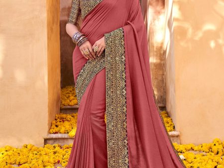 Saree Mall Zari Mauve & Purple Silk Blend Sarees Online now