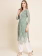 HERE&NOW Ethnic Motifs Embroidered Thread Work Georgette Kurta For Discount