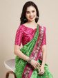 Saree Mall Green & Fuchsia Bandhani Silk Blend Bandhani Sarees Supply