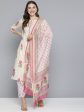 HERE&NOW Floral Printed Panelled Pure Cotton Kurta with Salwar & With Dupatta For Cheap