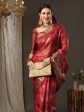 Saree Mall Pink & Gold-Toned Woven Design Zari Silk Blend Bagru Sarees Online now