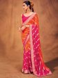 Saree Mall Striped Woven Design Zari Pure Georgette Sarees Fashion