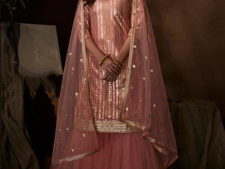 Myra Pink Soft Net Gharara Suit For Discount