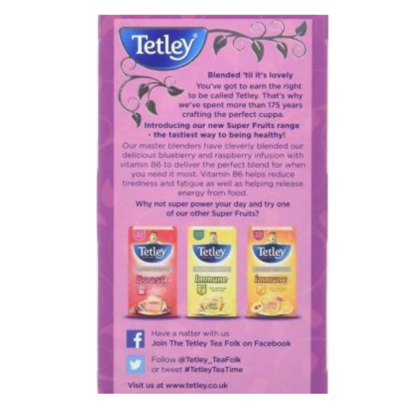 Tetley Super Fruits Boost With Blueberry & Raspberry Tea Bags Online now