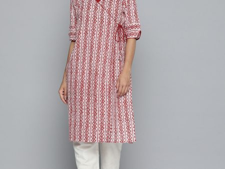 HERE&NOW Printed Wrap Designed Layered Kurta Fashion